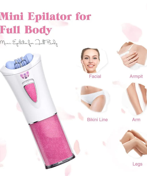 Mini Epilator for Women – Portable Facial & Body Hair Remover with LED