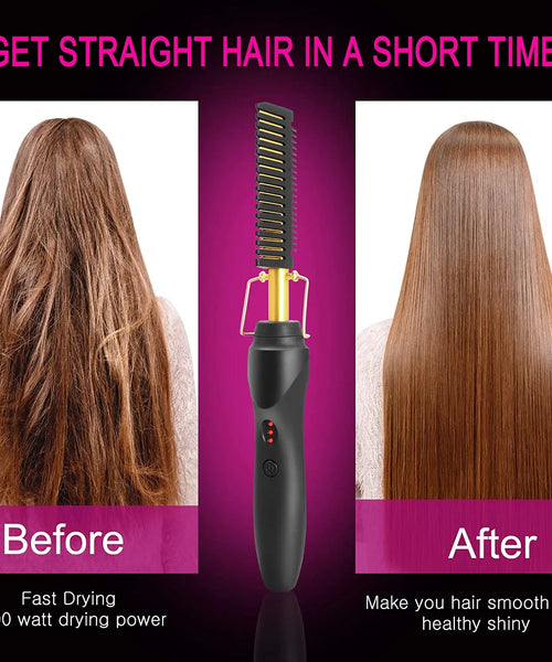 2 In1 Hot Comb Hair Straightener.